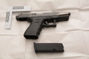 A Glock pistol seized in 'Operation Venetic'